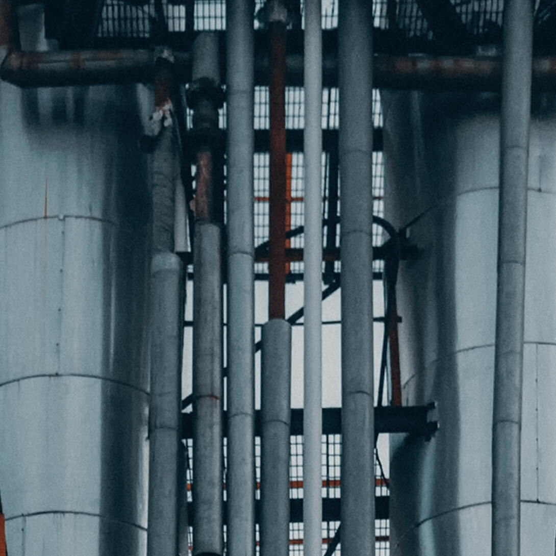 grey pipes from far