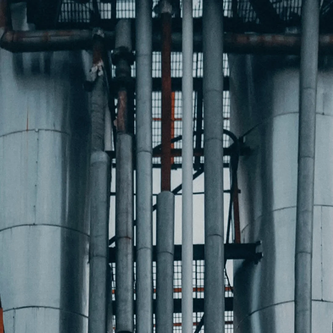 grey pipes from far