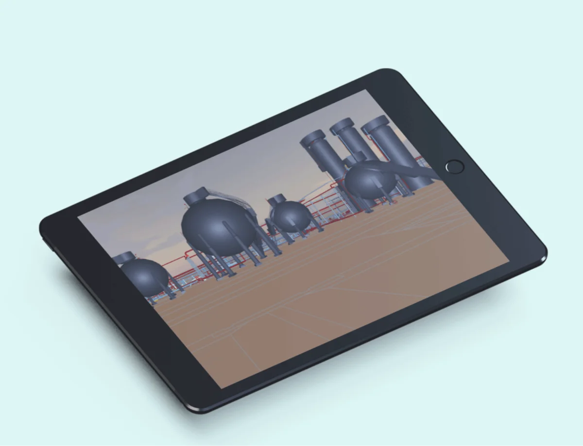 tablet showing the 2d and 3d capabilities of ims software