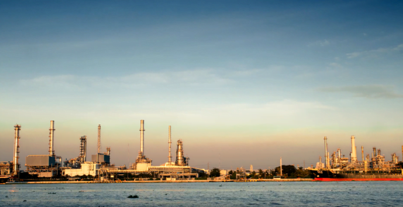 oil and gas platform from a distance